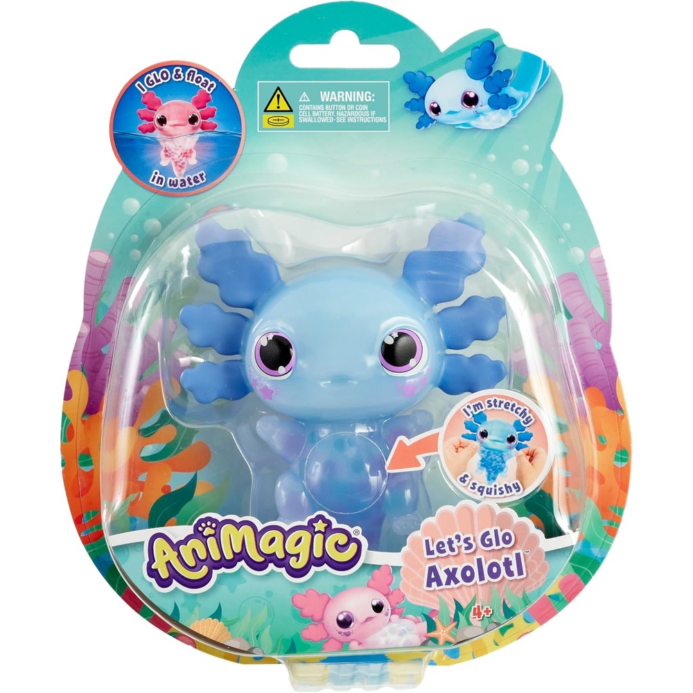 image:imageAnimagic Lets Glo Axolotl Blue Squishy Water Toy Floats and Glows Ages 4