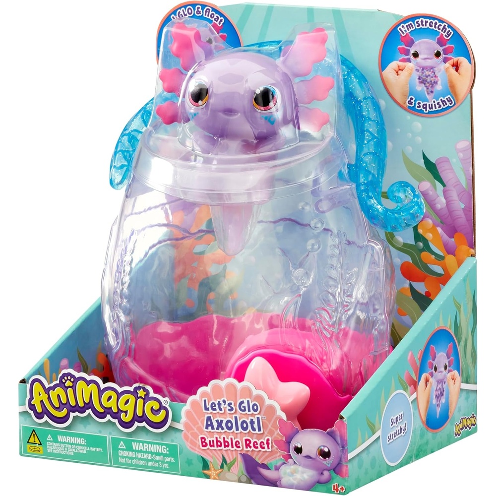 image:imageAnimagic Lets Glo Axolotl Bubble Reef Squishy Water Toy Floats and Glows Ages 4