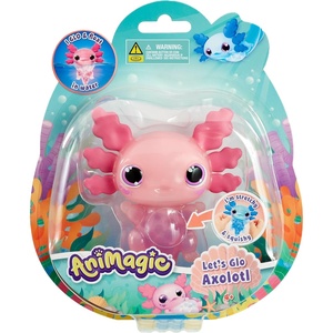 Animagic Let’s Glo Axolotl Pink | Squishy Water Toy Floats and Glows | Ages 4+